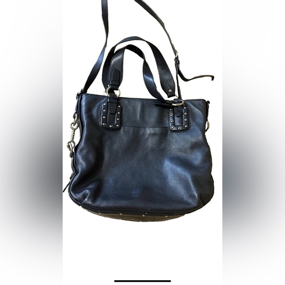 Michael Kors BIG VALLEY Large NS Tote Bag BLACK Leather Gold Tone Handbag - Picture 3 of 16